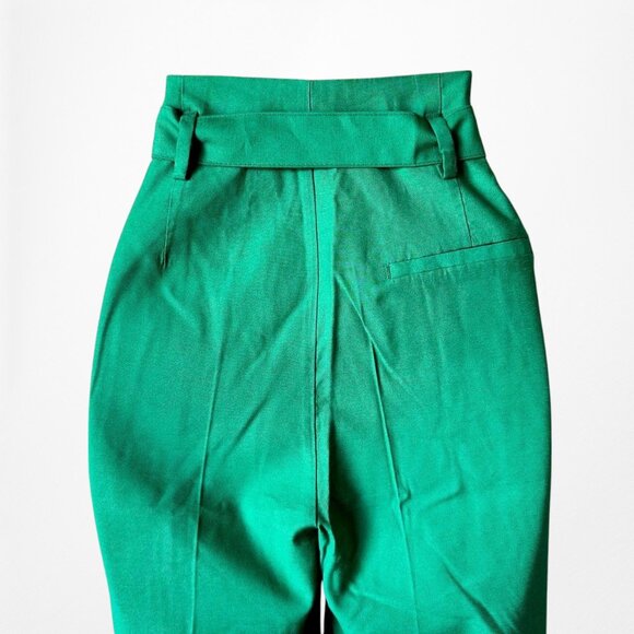 Zara Green High Waisted Button Front Detail Straight Leg Pants Size XS/S - Picture 9 of 9